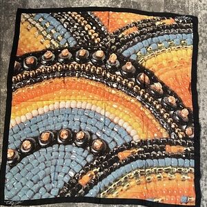 Chipita Colorful Beaded Pattern Large 100% Silk Scarf